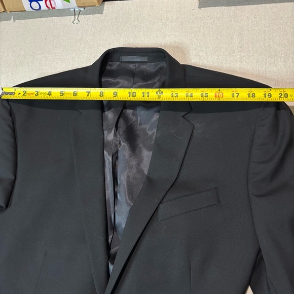 48L Men's Kenneth Cole New York Blazer Onyx Black 100% Wool 2 Button Sport Coat - Picture 7 of 10